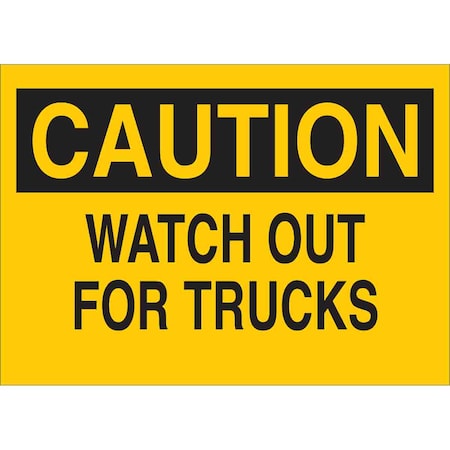 Brady Caution Sign, 10 in H, 14 in W, Aluminum, Rectangle, English, 41284 41284