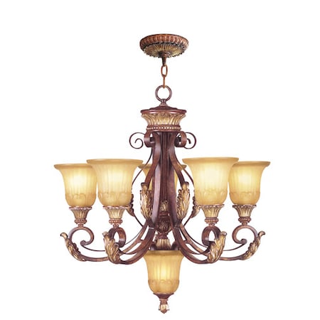 Livex Lighting Villa Verona 6 Light Verona Bronze with Aged Gold Leaf Chandelier 8555-63