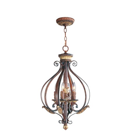 Livex Lighting Villa Verona 4 Light Verona Bronze with Aged Gold Leaf Accents Foyer 8556-63