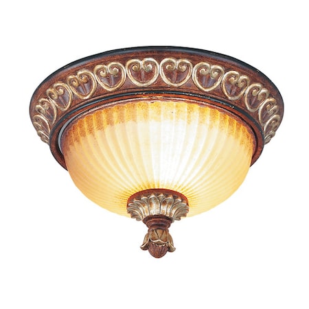 Livex Lighting Villa Verona 2 Light Verona Bronze with Aged Gold Leaf Ceiling Mount 8562-63