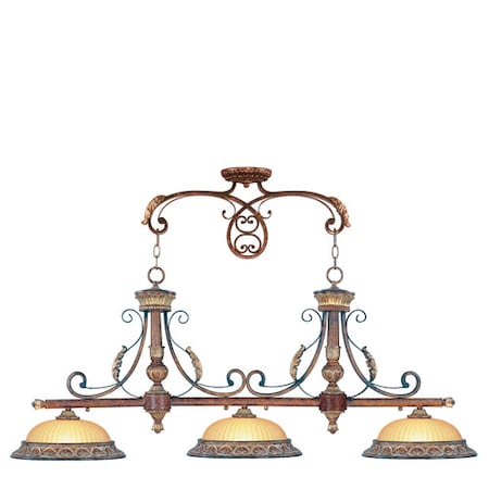 Livex Lighting Villa Verona 3 Light Verona Bronze with Aged Gold Leaf Accents Island 8584-63