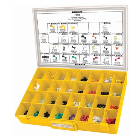 Disco Door Rod/Hood Prop Assort Adj Ylw Tray W/Clr Lid 8625YCP