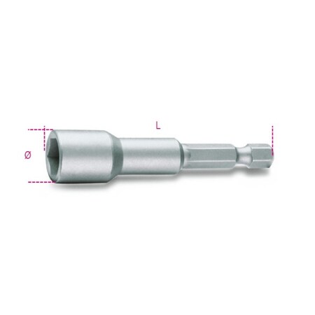 Beta 1/4" Dr, 13mm Size, Metric Hex Socket Bit, 6 Pts 008620413