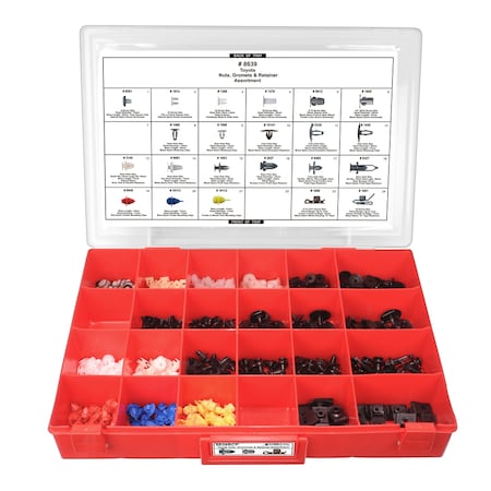 Disco Toyota Retainer Assrtmnt 24 Hole Red Tray W/Clr Lid 8639RCP