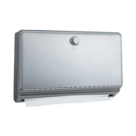 Bobrick Mounted Paper Towel Dispenser W/Knob Latch for Multi Fold, SS B2621