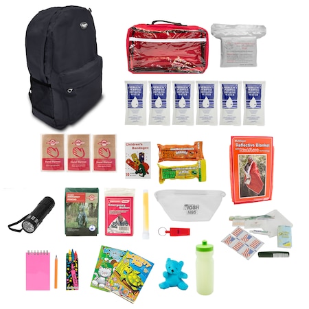 Emergency Zone Keep-Me-Safe Children's Survival Kit, Black Backpack 864-B