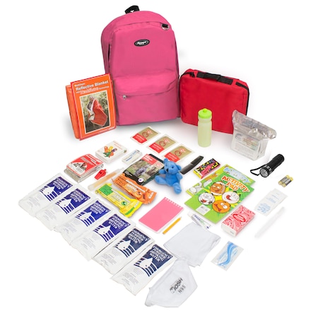 Emergency Zone Keep-Me-Safe Children's Survival Kit, Pink Backpack 864-PK
