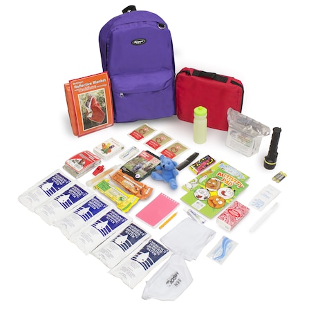 Emergency Zone Keep-Me-Safe Children's Survival Kit, Purple Backpack 864-PP