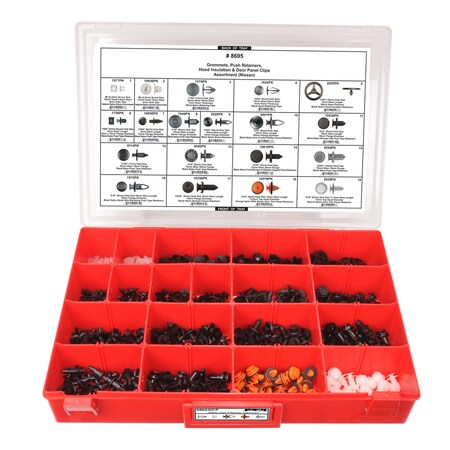 Disco Nissan Push Ret Assrtmnt Adj Red Tray W/Clr Lid 8695RCP