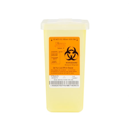 Medegen Medical Products Sharps Container, 1 qt., Yellow, PK72 8702TY