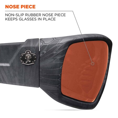 Ergodyne ODIN, Safety Glasses, Uncoated, Copper Lens, Kryptek Typhon Frame, Full-Frame ODIN-TY