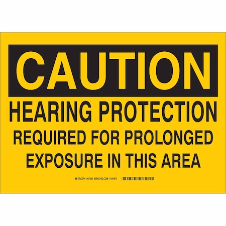Brady Caution Sign, 10 in Height, 14 in Width, Polyester, Rectangle, English 33656