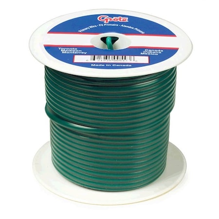 Grote Primary Wire, GPT, 16 AWG, Copper, Green, PVC Jacket, Stranded 87-8006