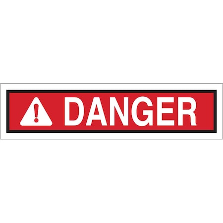 Brady Danger Sign, 14" W, 5" H, English, Polyester, White 88063