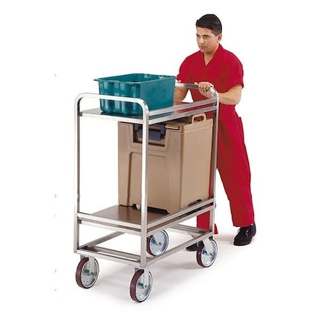 Lakeside Stainless Steel 2 Shelf Tubular Frame Cart; 1,500 Lb Capacity, 21"x33" 8840