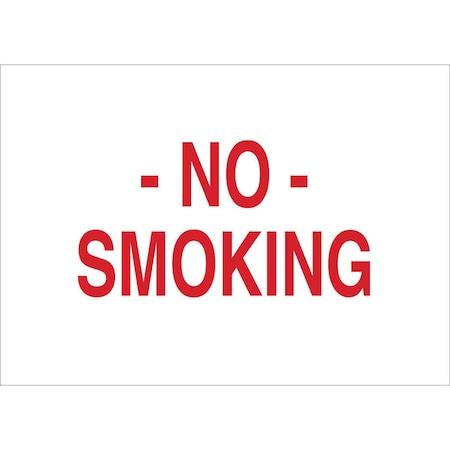 Brady No Smoking Sign, 10" H, 14 in W, Plastic, Rectangle, English, 25116 25116