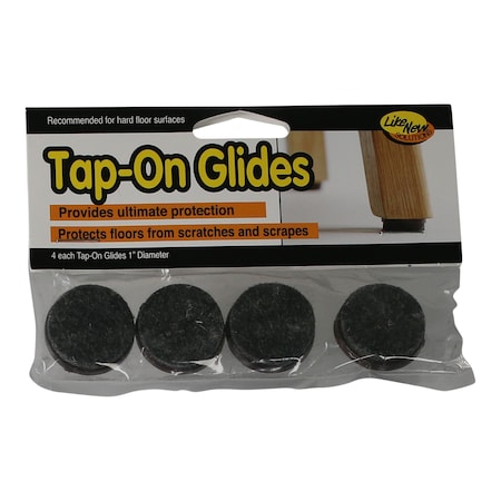 Master Mfg Tap On Chair Leg Glides, Felt Sild, PK24 88831CS