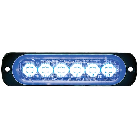 Buyers Products Thin 4.5 Inch Blue Horizontal LED Strobe Light 8891904