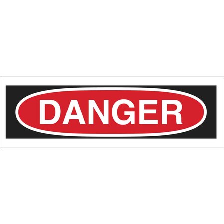 Brady Danger Sign, 9" W, 2-1/4" H, English, Polyester, Black 88922