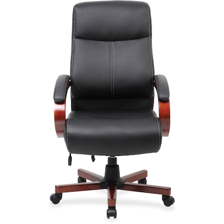 Lorell Lorell Leather High Back Executive Chair, Color: Black, Cherry LLR69531