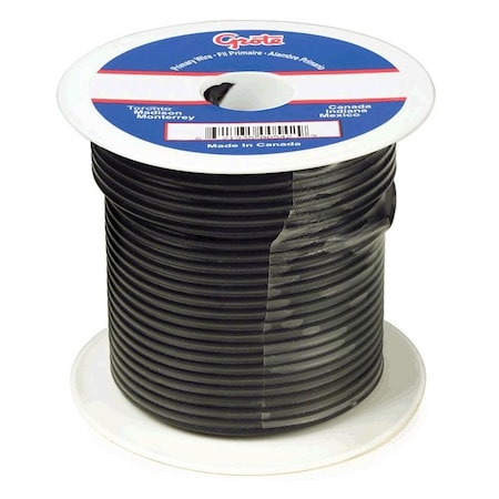 Grote Primary Wire, GPT, 16 AWG, Copper, Black, PVC Jacket, Stranded 88-8002