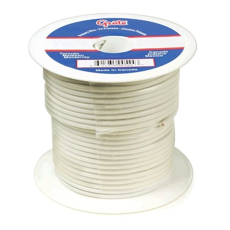 Grote Primary Wire, GPT, 16 AWG, Copper, White, PVC Jacket, Stranded 88-8007