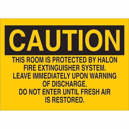 Brady Fire Extinguisher Sign, 10X14", BK/YEL, Height: 10" 25645