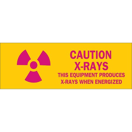 Brady Caution Radiation Sign, 3 1/2 in H, 10 in W, Polyester, Rectangle, 88752 88752