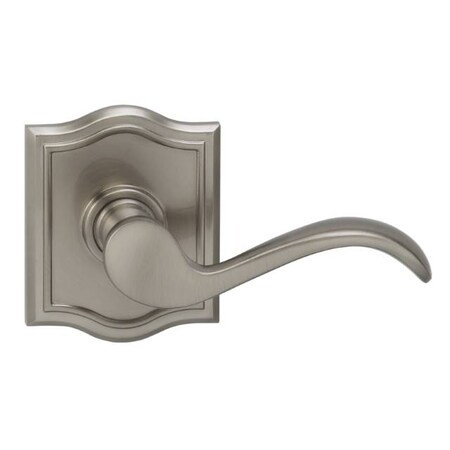 Omnia Lever Arched Rose Pass Lever 2-3/8" BS T Strike Satin Nickel 895 895AR/238T.PA15