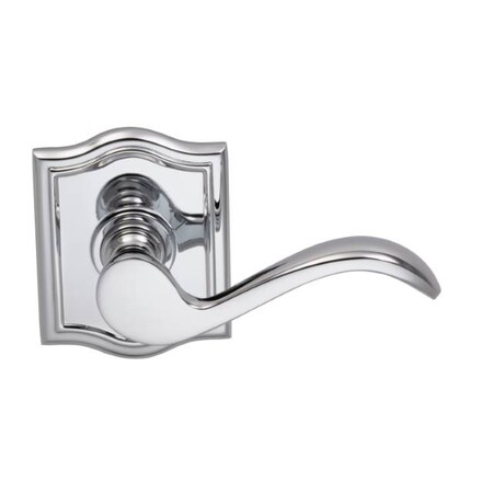Omnia Lever Arched Rose Pass Lever 2-3/8" BS T Strike Bright Chrome 895 895AR/238T.PA26