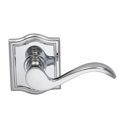 Omnia Lever Arched Rose Priv Lever 2-3/8" BS T Strike Bright Chrome 895 895AR/238T.PR26