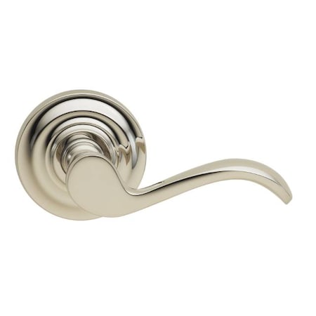 Omnia Lever Traditional Rose Pass Lever 2-3/8" BS T Strike Bright Nickel 895 895TD/238T.PA14