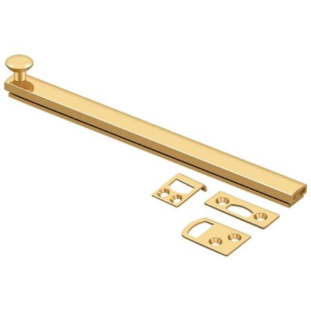 Deltana Surface Bolt, Concealed Screw, Heavy Duty Lifetime Brass 8" 8SBCS003