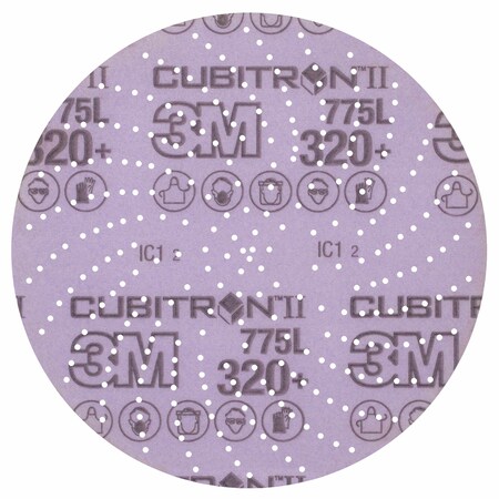 3M Cubitron Clean Sanding Film Disc, 6", 320+, Die600LG 775L 309