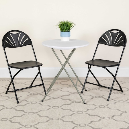 Flash Furniture Black Plastic Folding Chair, PK8 8-LE-L-4-BK-GG