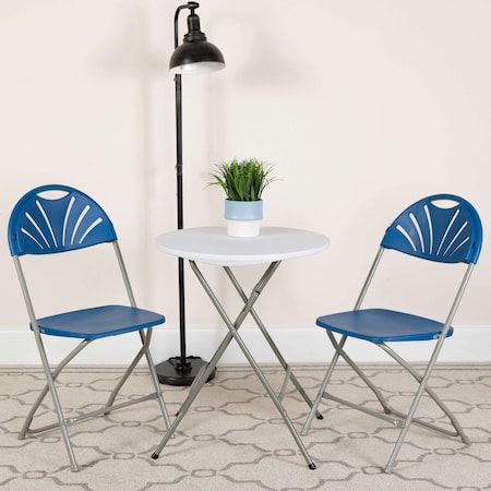 Flash Furniture Blue Plastic Folding Chair, PK8 8-LE-L-4-BL-GG