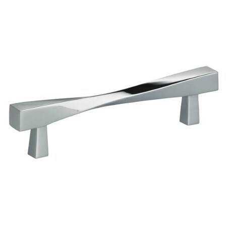 Omnia Center to Center Modern Twisted Cabinet Pull Bright Chrome 4-5/8" 9009/118.26