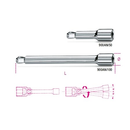 Beta Wobble Extension Bar, 1/4" Drive 009000826