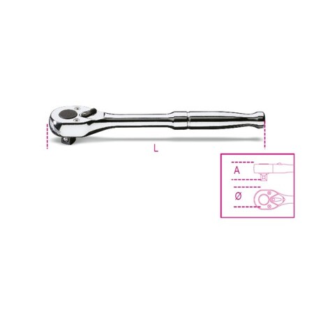 Beta Reversible Ratchet, Metal Handle, 1/4" 009000905