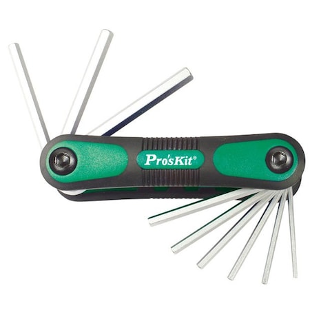 Proskit Folding Hex Key Set, Inch, 9pc 902-226