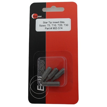 Eclipse Tools Star Tip 1" Insert Bit Set, T5, T10 902-374