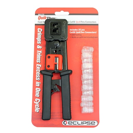 Eclipse Tools QuikThru Bundle, Tool and Cat5e Connector 902-573