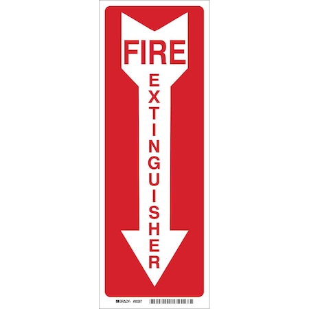 Brady Fire Extinguisher Sign, 14 in Height, 5 in Width, Polyester, Rectangle, English 90367