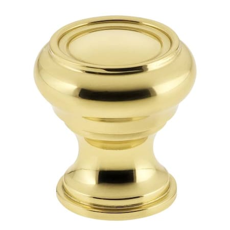 Omnia Traditional Cabinet Knob Bright Brass 1-1/2" 9045/38.3