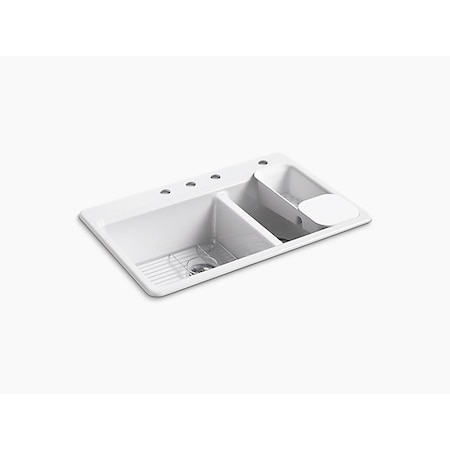 Kohler Riverby 33" X 22" X 9-5/8" Top-Mount 8669-4A2-0