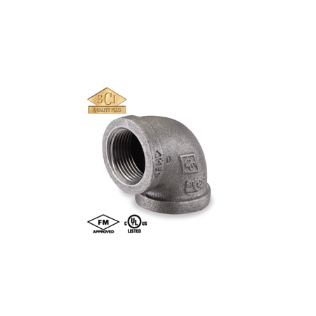 Smith-Cooper 3" Black 90 Degree Elbow, Basic Pipe Fitting Material: Metal 4316000420