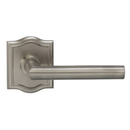 Omnia Lever Arched Rose Pass Lever 2-3/4" BS T Strike Satin Nickel 912 912AR/234T.PA15