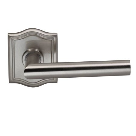 Omnia Lever Arched Rose Priv Lever 2-3/8" BS T Strike Satin Nickel 912 912AR/238T.PR15