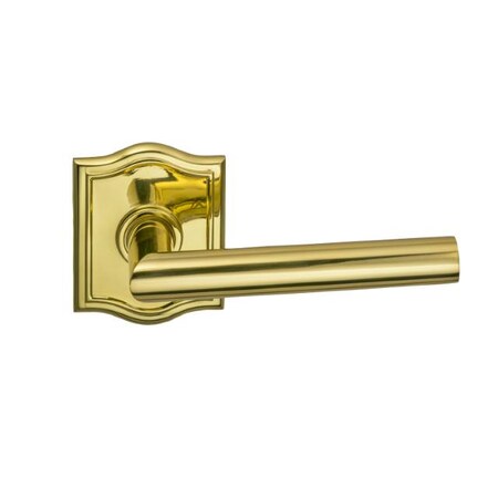 Omnia Lever Arched Rose Priv Lever 2-3/8" BS T Strike Bright Brass 912 912AR/238T.PR3