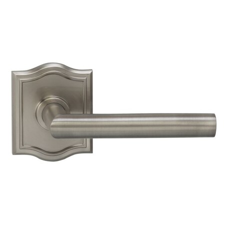 Omnia Lever Arched Rose Pass Lever 2-3/8" BS T Strike Satin Nickel 912 912AR/238T.PA15